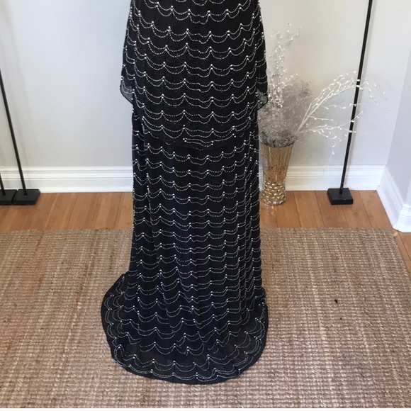 Mac Duggal Black Beaded pearl layered dress NWT - Picture 7 of 7